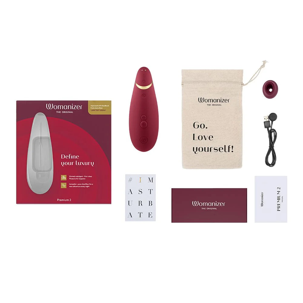 Womanizer Premium 2 Pleasure Air Stimulator in Bordeaux