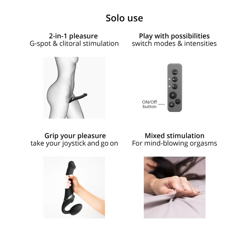 Strap-on Multi Orgasm Remote Controlled 3 Motors Small Size in Fuchsia