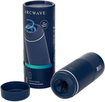 Arcwave Pow Male Stroker - Male Masturbator with Suction Control - Soft & Smooth Touch Penis Stroker - Clean Tech Silicone - Non-Electrical & Easy Clean Adult Sex Toy - Blue