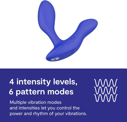 We-Vibe Vector+ App and Remote Controlled Prostate Massager in Blue