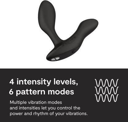 We-Vibe Vector+ App and Remote Controlled Prostate Massager in Charcoal Black