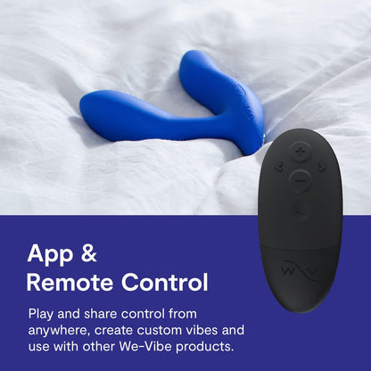 We-Vibe Vector+ App and Remote Controlled Prostate Massager in Blue