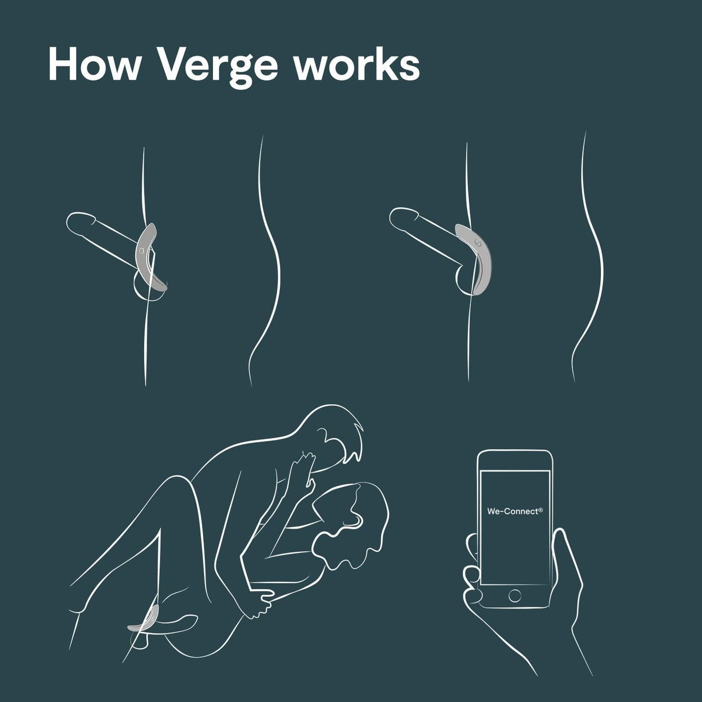 We-Vibe Verge App Controlled Vibrating Cock Ring in Slate