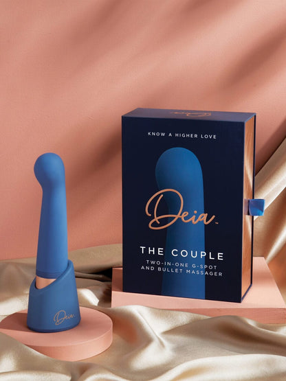 Deia Products The Couple Vibrator for Internal and External Stimulation in Navy