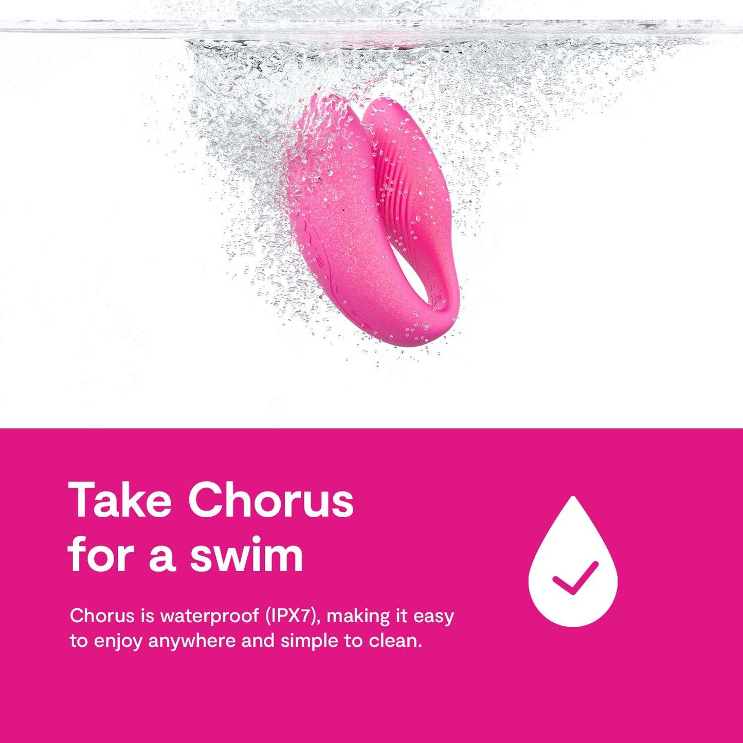 We-Vibe Chorus Couples Vibrator G-spot Clitoris and Penis Stimulation in Cosmic Pink