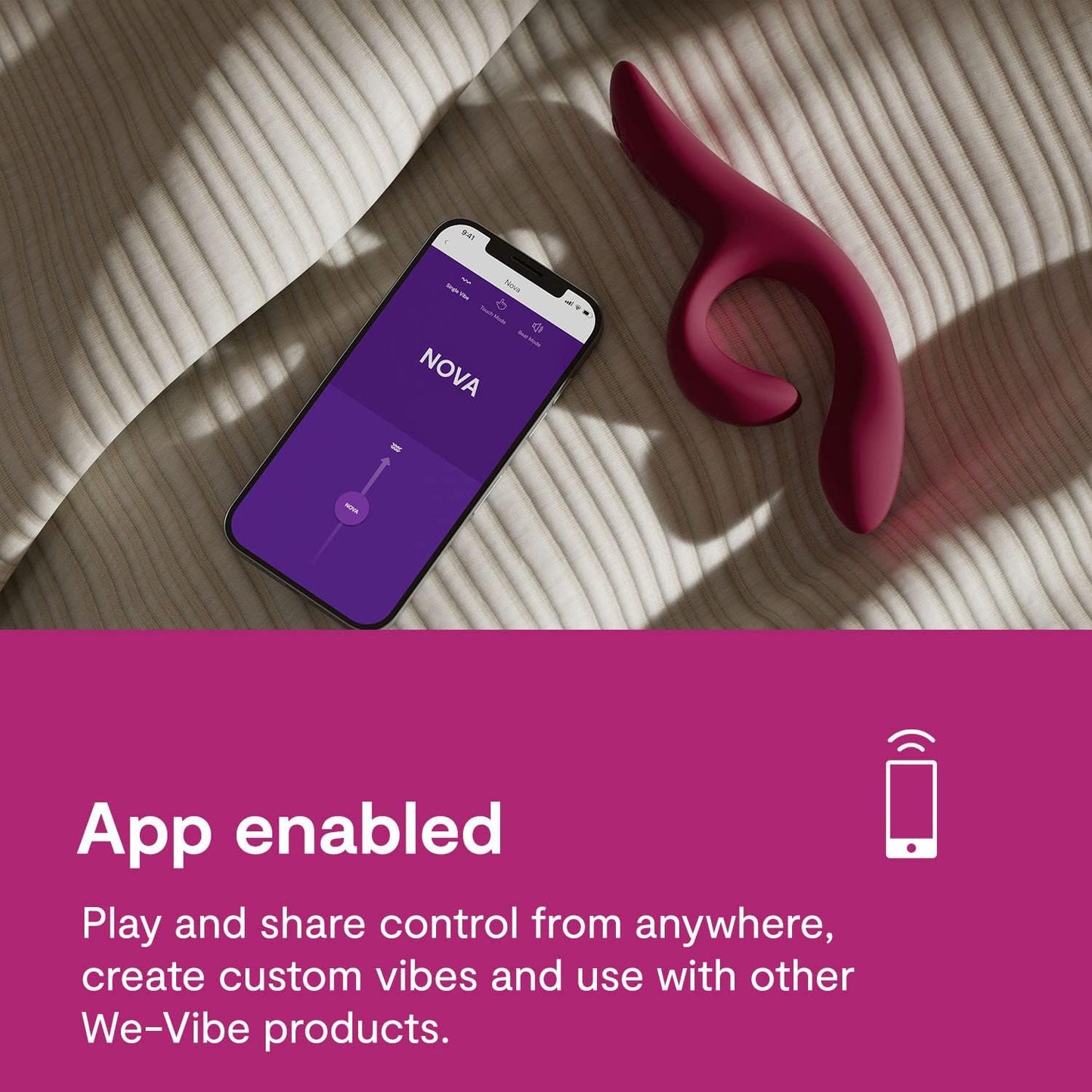 We-Vibe Nova 2 App Controlled Clitoral and G-Spot Stimulatior in Fuchsia