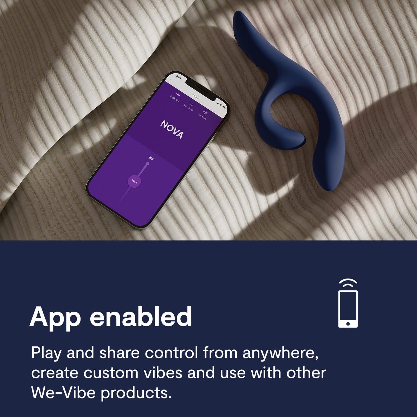 We-Vibe Nova 2 App Controlled Clitoral and G-Spot Stimulatior in Midnight Blue