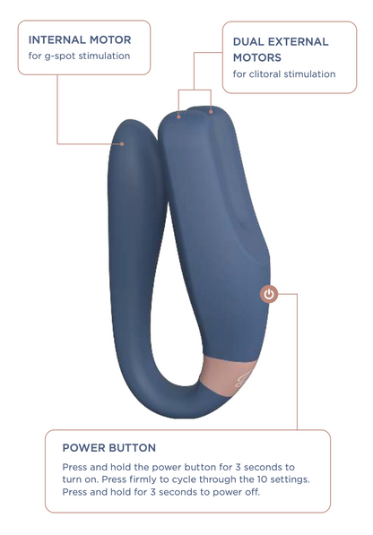 Deia Products The Wearable Couples Toy with Remote Control in Navy