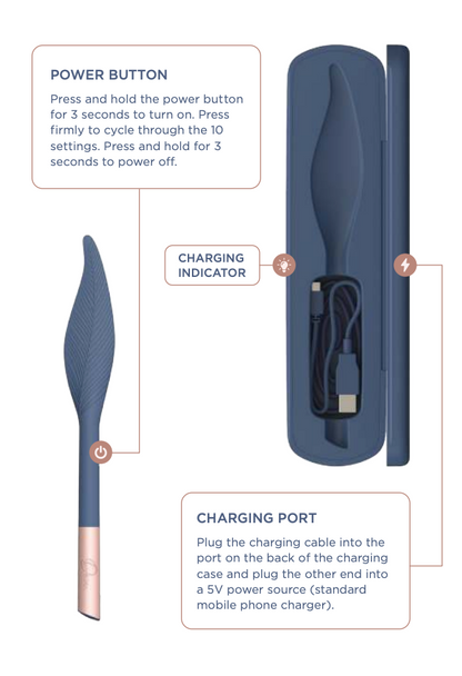 Deia Products The Father Vibrator Teasing Device for Couples in Navy