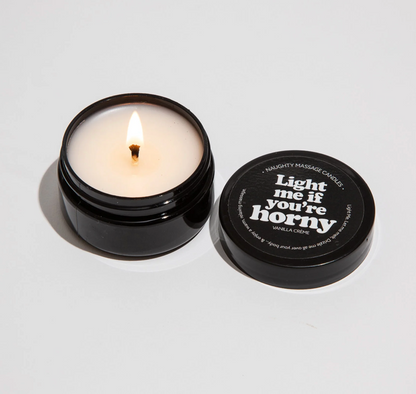 Light Me If You're Horny Naughty Mini Massage Candle