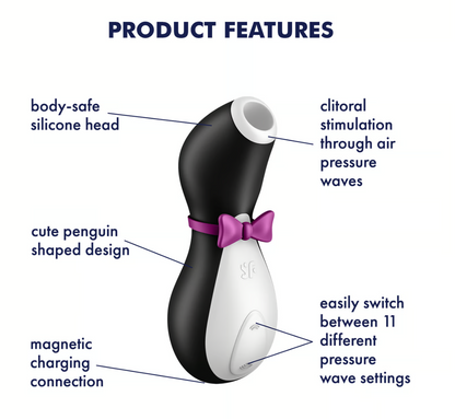 Satisfyer Penguin Clitoral Stimulation in Black and White