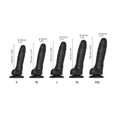 Strap-on-Me Sliding Skin Realistic Dildo - XL Size - in Black