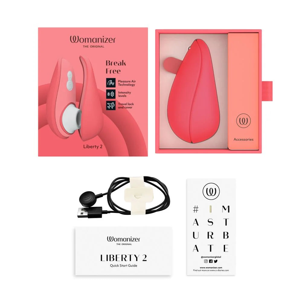 Womanizer Liberty 2 Clitoral Stimulator in Vibrant Rose