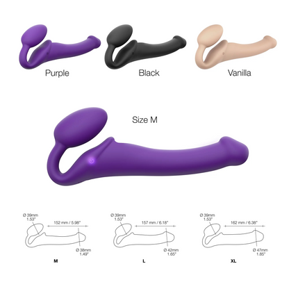 Strap-on Multi Orgasm Remote Controlled 3 Motors Medium Size in Purple