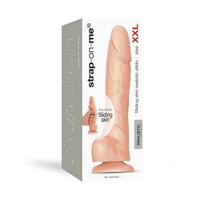 Strap-on-Me Sliding Skin Realistic Dildo - XXL Size - in Vanilla