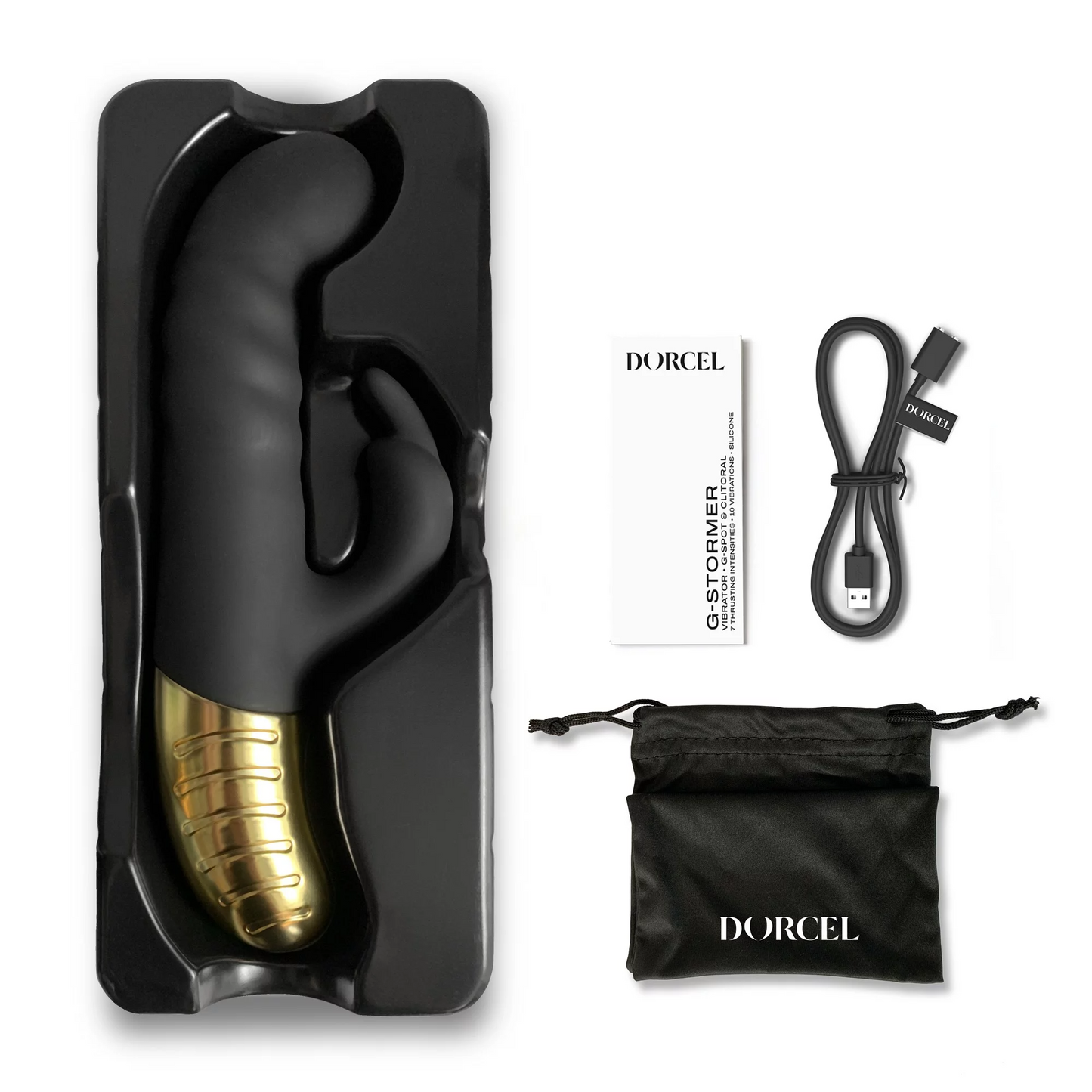 Dorcel G-Stormer Thrusting G Spot Rabbit in Black and Gold