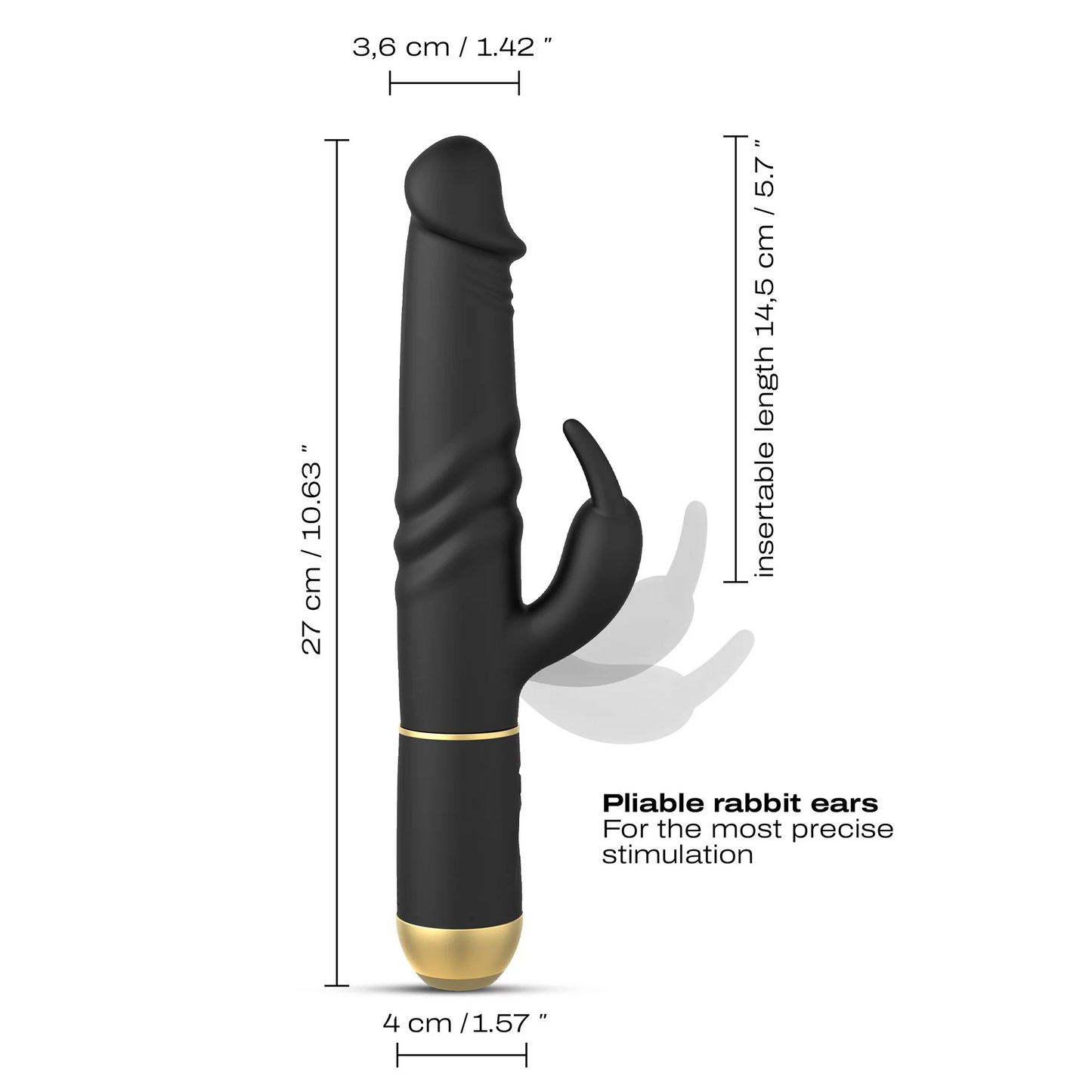 Dorcel Furious Rabbit 2.0 In Black & Gold - 3-in-1 Sextoy