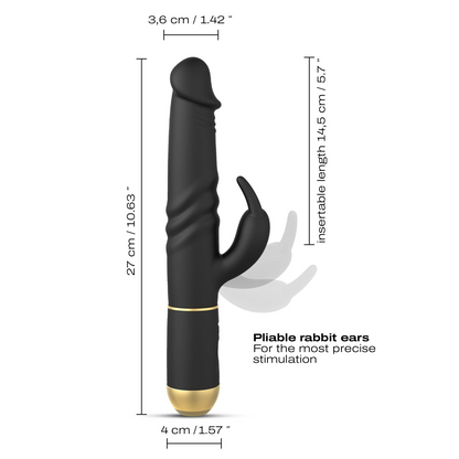 Dorcel Furious Rabbit 2.0 In Black & Gold - 3-in-1 Sextoy