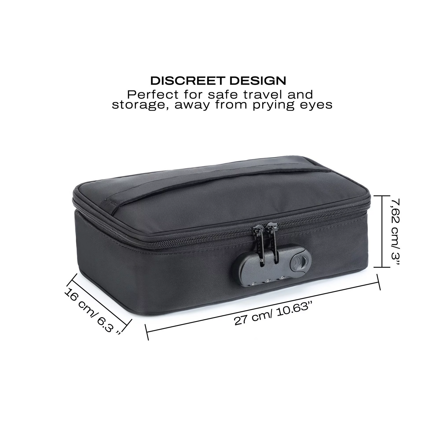 Dorcel Discreet Box For Storage in Black with Padlock and Code