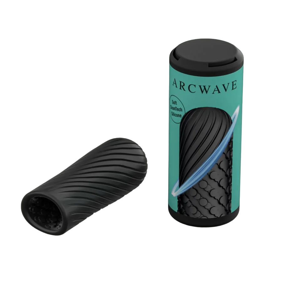 Arcwave Ghost Male Stroker - Male Masturbator with 4 Inch Reversible Sleeve - Multi-Textured Penis Sleeve - Clean Tech Silicone - Reusable & Easy Clean Adult Sex Toy - Black