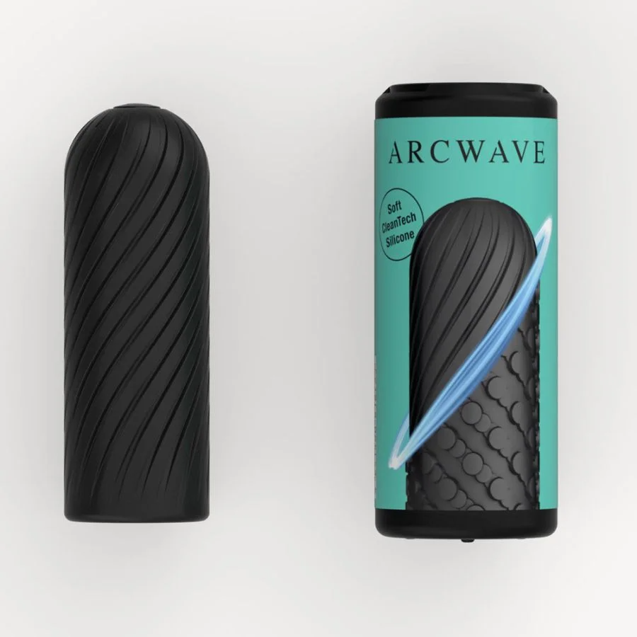 Arcwave Ghost Male Stroker - Male Masturbator with 4 Inch Reversible Sleeve - Multi-Textured Penis Sleeve - Clean Tech Silicone - Reusable & Easy Clean Adult Sex Toy - Black