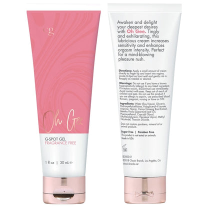 CG Oh Gee G-Spot Gel - Fragrance Free 1OZ | 30ML