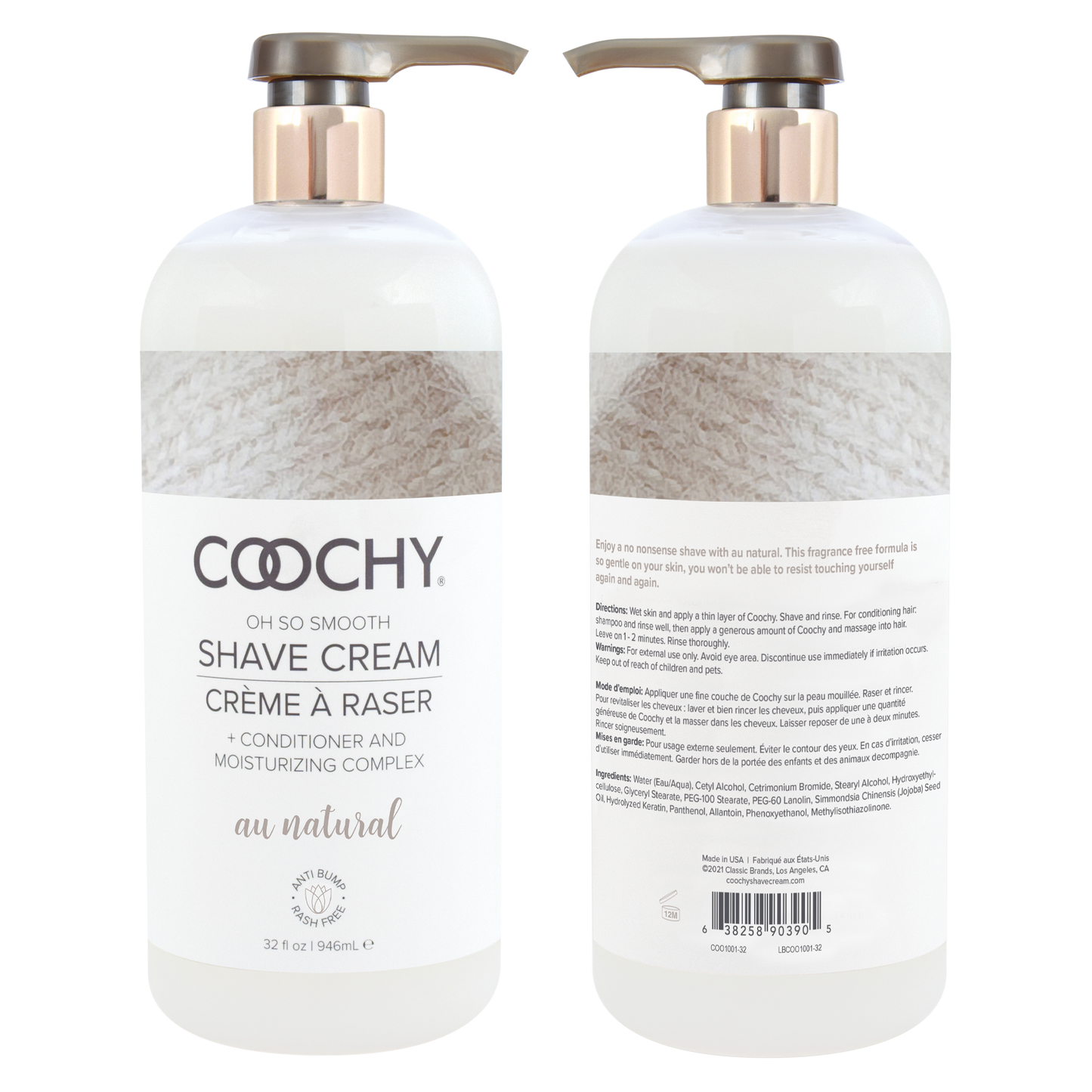 Coochy Shave Cream Au Natural 32OZ | 946ML