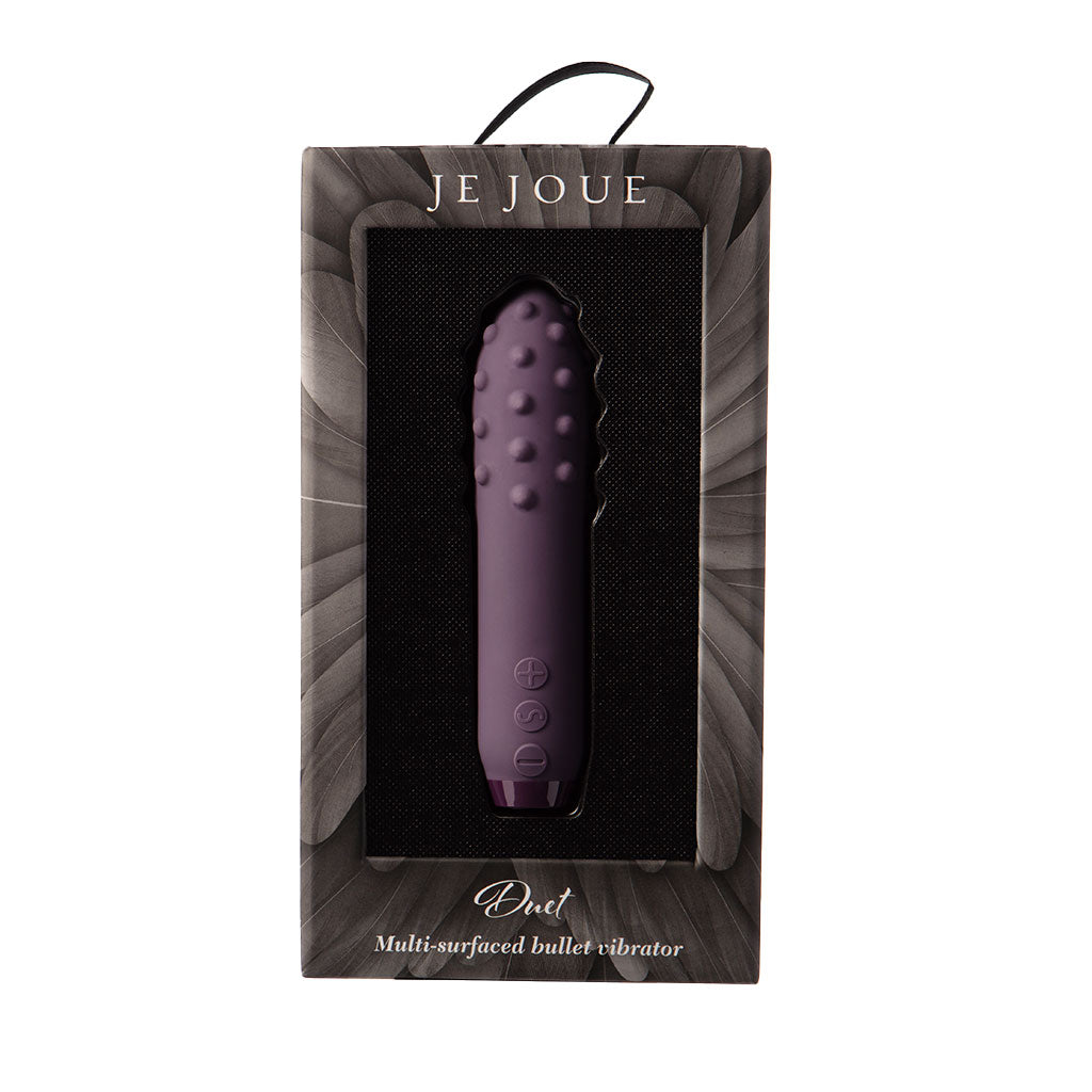 Duet Bullet Vibrator Multi-Surfaced for Intense Stimulation in Purple