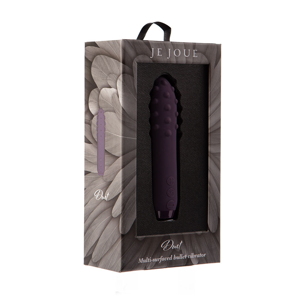 Duet Bullet Vibrator Multi-Surfaced for Intense Stimulation in Purple