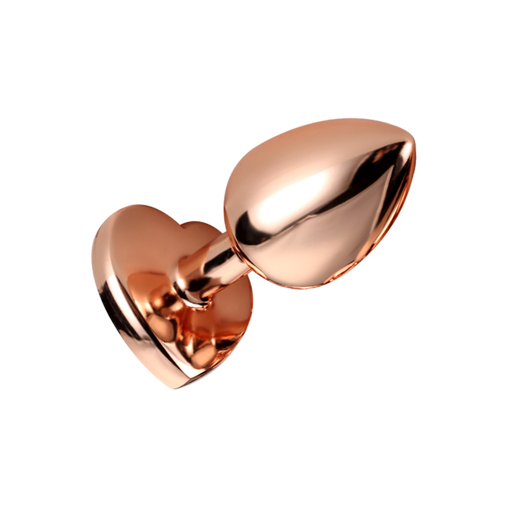 Nobü Fetish – FS8 Medium Plug with Heart Jewel – Rose Gold