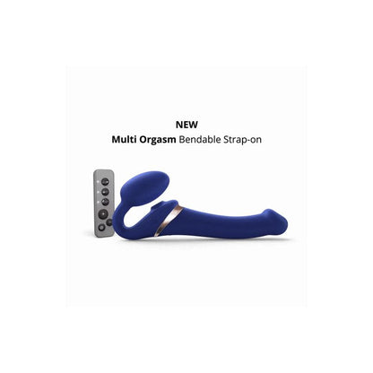 Strap-on Multi Orgasm Remote Controlled 3 Motors Medium Size in Night Blue