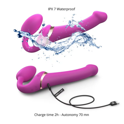 Strap-on Multi Orgasm Remote Controlled 3 Motors Medium Size in Fuchshia