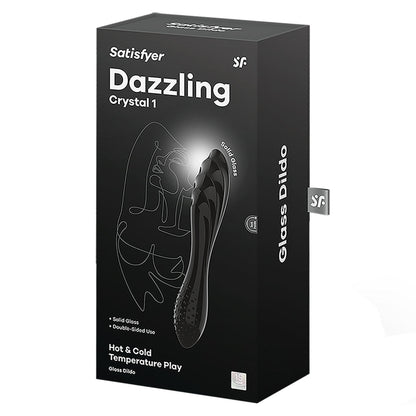 Satisfyer Dazzling Crystal Vaginal and Clitoral Dildo Stimulation in Black