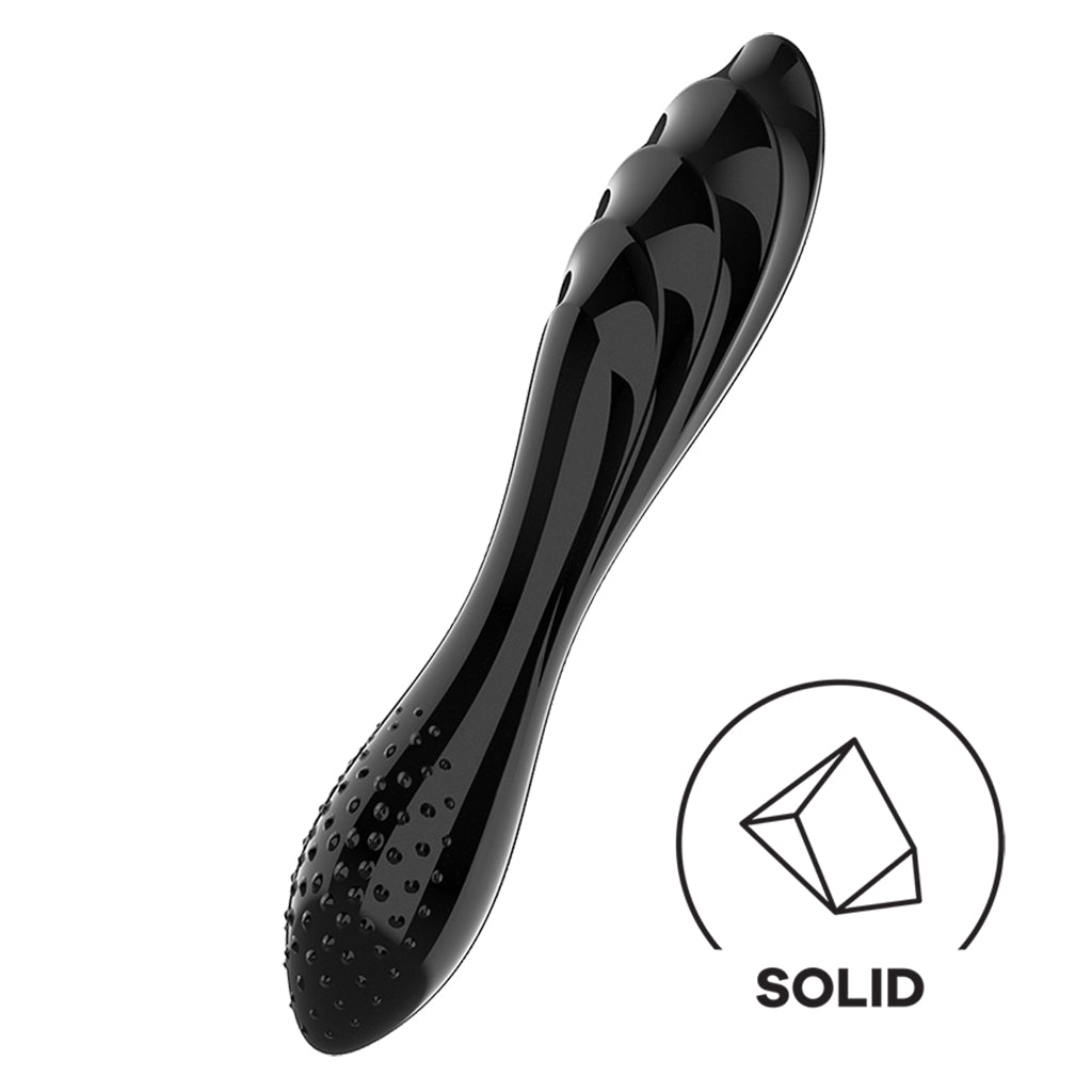 Satisfyer Dazzling Crystal Vaginal and Clitoral Dildo Stimulation in Black