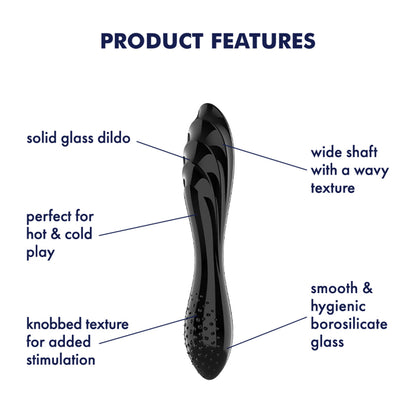 Satisfyer Dazzling Crystal Vaginal and Clitoral Dildo Stimulation in Black