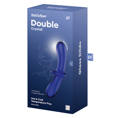 Satisfyer Double Crystal Anal and Vaginal Dildo in Light Blue