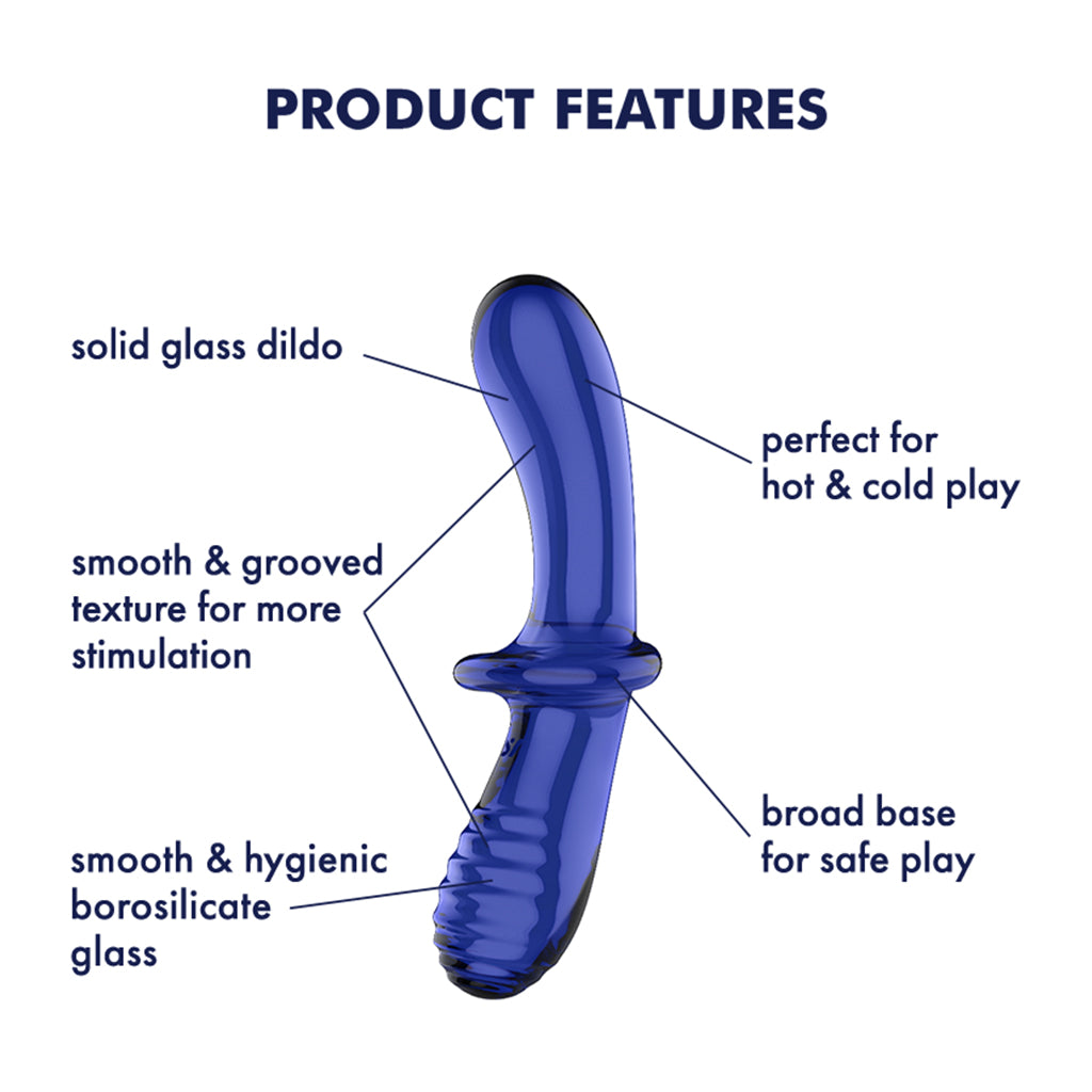 Satisfyer Double Crystal Anal and Vaginal Dildo in Light Blue