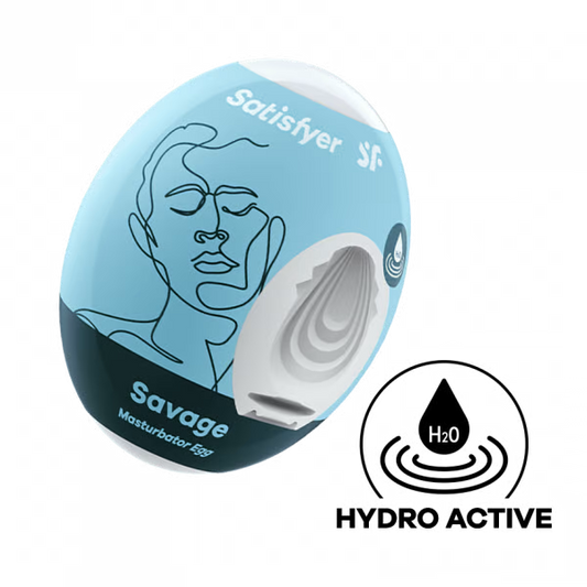 Satisfyer Masturbator Egg Savage in Light Blue