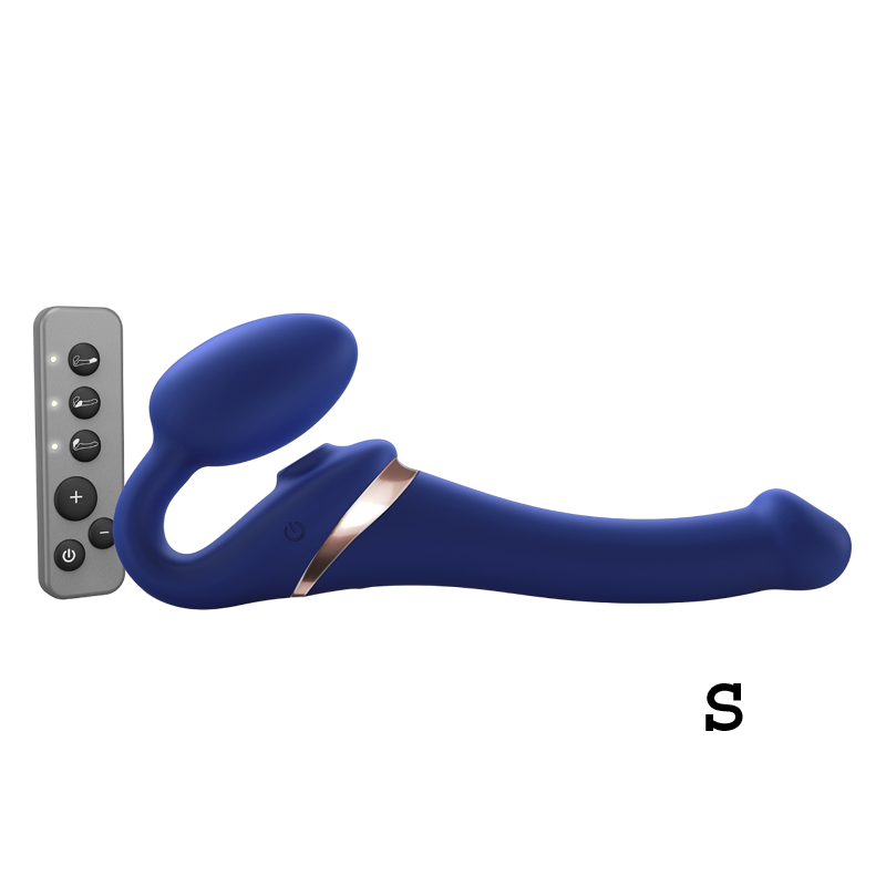 Strap-on Multi Orgasm Remote Controlled 3 Motors Small Size in Night Blue