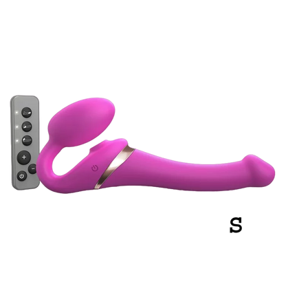 Strap-on Multi Orgasm Remote Controlled 3 Motors Small Size in Fuchsia