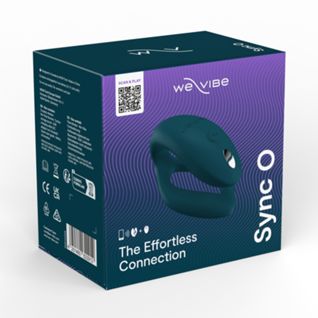 We-Vibe Sync O App and Remote Controlled Couples Vibrator in Purple in Green Velvet