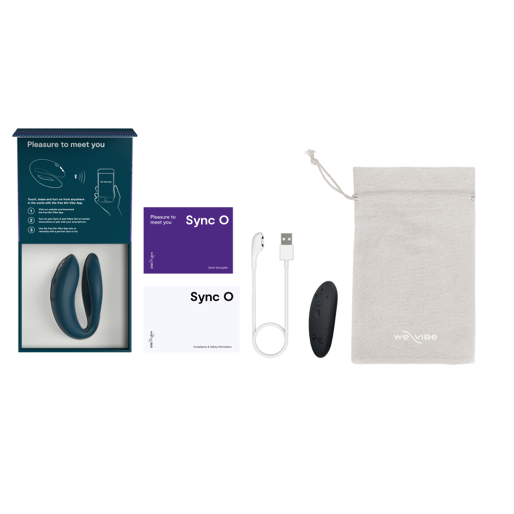 We-Vibe Sync O App and Remote Controlled Couples Vibrator in Purple in Green Velvet